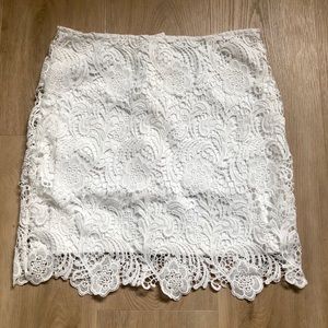 White Crochet Mini Skirt